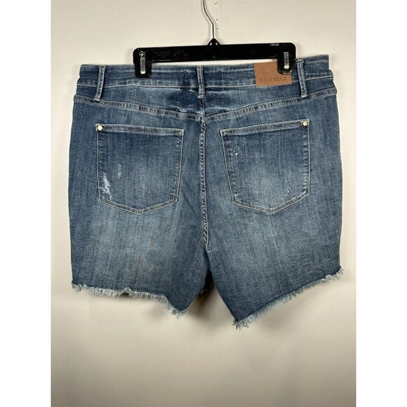 Judy Blue High Waist Jean Shorts Size 2xl Raw Hem Style #150235 Denim Stretch - Picture 5 of 8